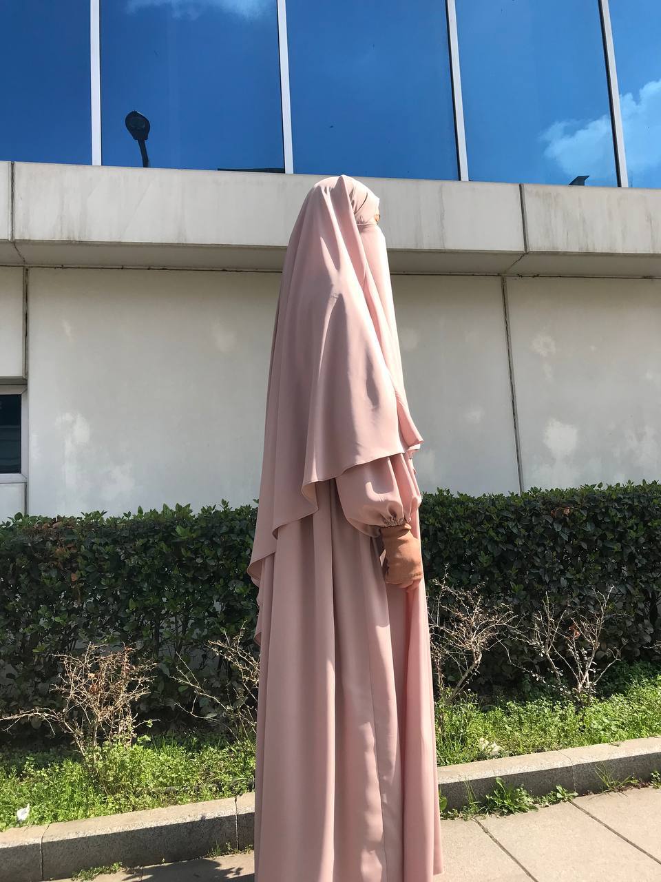 Bej Robalı Elbise Sufle Takım