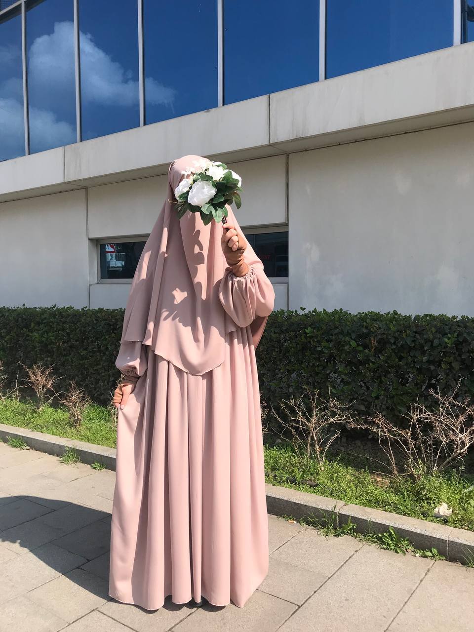 Bej Robalı Elbise Sufle Takım