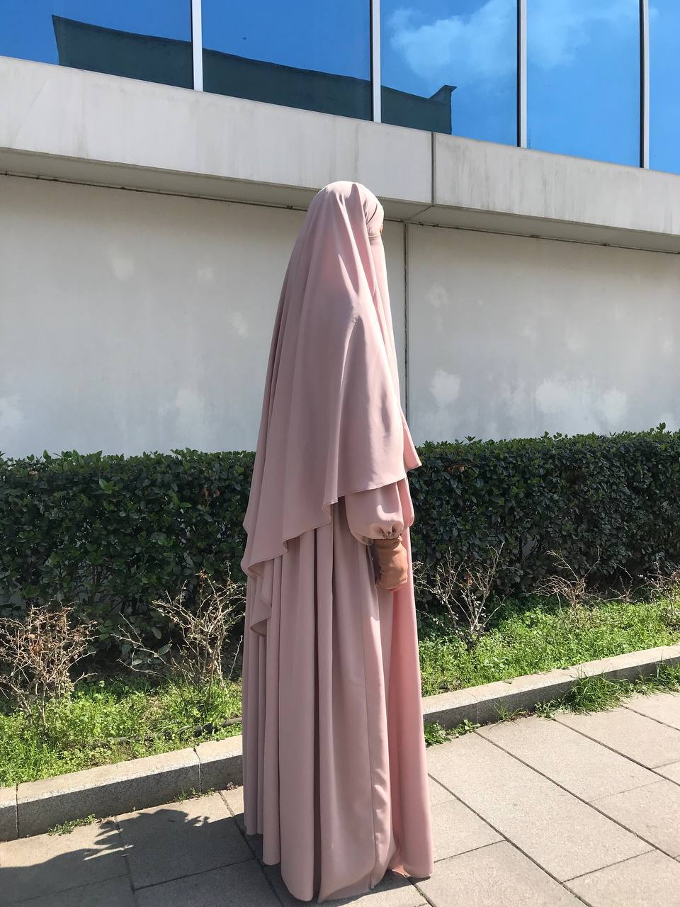 Bej Robalı Elbise Sufle Takım