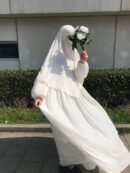 Beyaz Robalı Elbise Sufle Takım