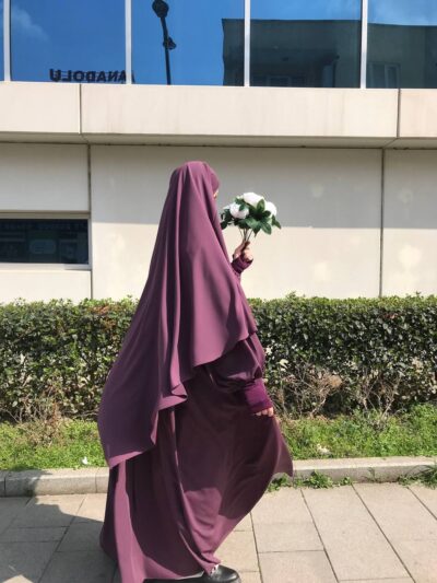 Mor Robalı Elbise Sufle Takım