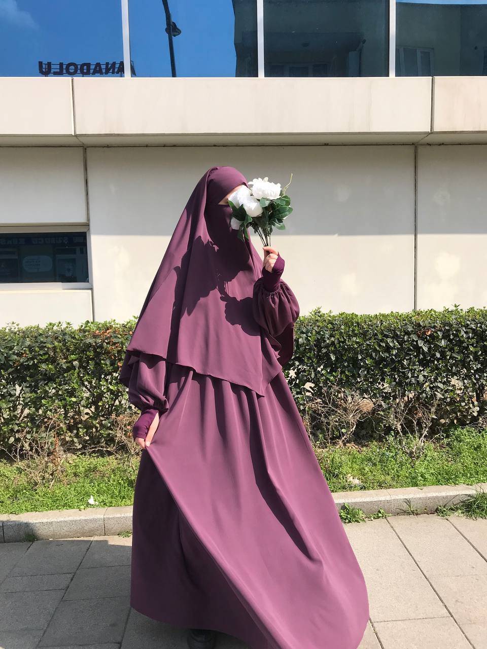 Mor Robalı Elbise Sufle Takım